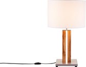 Brilliant lamp, Magnus LED tafellamp hout licht/wit, 1x A60, E27, 25W geschikt voor normale lampen, decoratief licht in de voet met snoerschakelaar