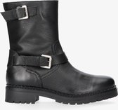 Tango | Julie 7-b black leather biker boot/buckles - black sole/welt | Maat: 42