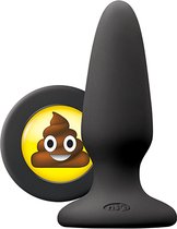 Nsnovelties – Siliconen Buttplug met Emoji Stop Drol Hoogwaardig Afgewerkt – 10.4 cm – Zwart