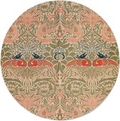Walljar - William Morris - Peacock and Dragon II - Muurdecoratie - Dibond wandcirkel