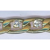 Twice As Nice Armband in goudkleurig edelstaal, gourmet, 12 kristallen 15 cm+3 cm