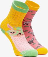 2 paar kinder antislip sokken - Geel - Maat 35/38