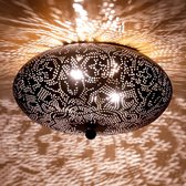 Plafondlamp filigrain  zwart-goud - 25 cm.
