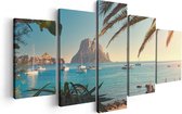 Artaza Canvas Schilderij Vijfluik Ibiza Cala d'Hort Strand  - 100x50 - Foto Op Canvas - Canvas Print