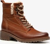 Hush Puppies gevoerde leren dames veterboots - Cognac - Maat 39