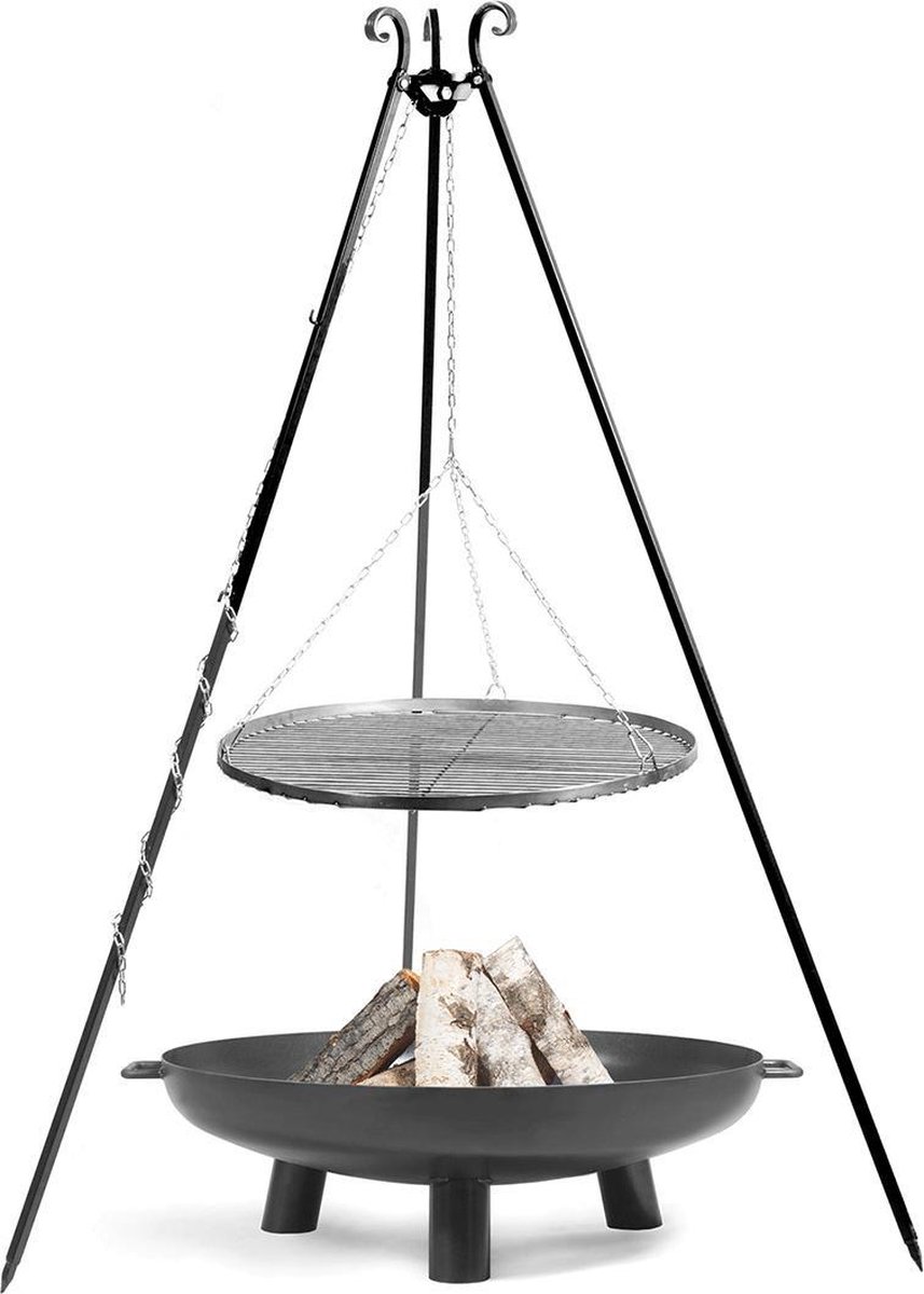 CookKing Trépied 180 cm avec grille de cuisson 60 cm