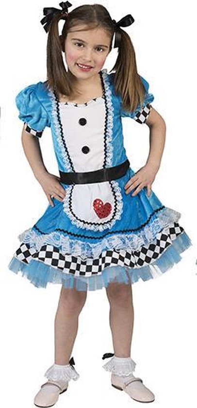 Verbetering Verward zijn haai Alice In Wonderland Kostuum | Maat 140 | Carnaval kostuum | Verkleedkleding  | bol.com