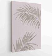 Canvas schilderij - Foliage line art drawing with abstract shape. Abstract Plant Art design for print, cover, wallpaper, Minimal and natural wall art. 4 -    – 1813295317 - 80*60 V