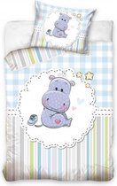 dekbedovertrek Baby Hippo 100 x 135 cm katoen