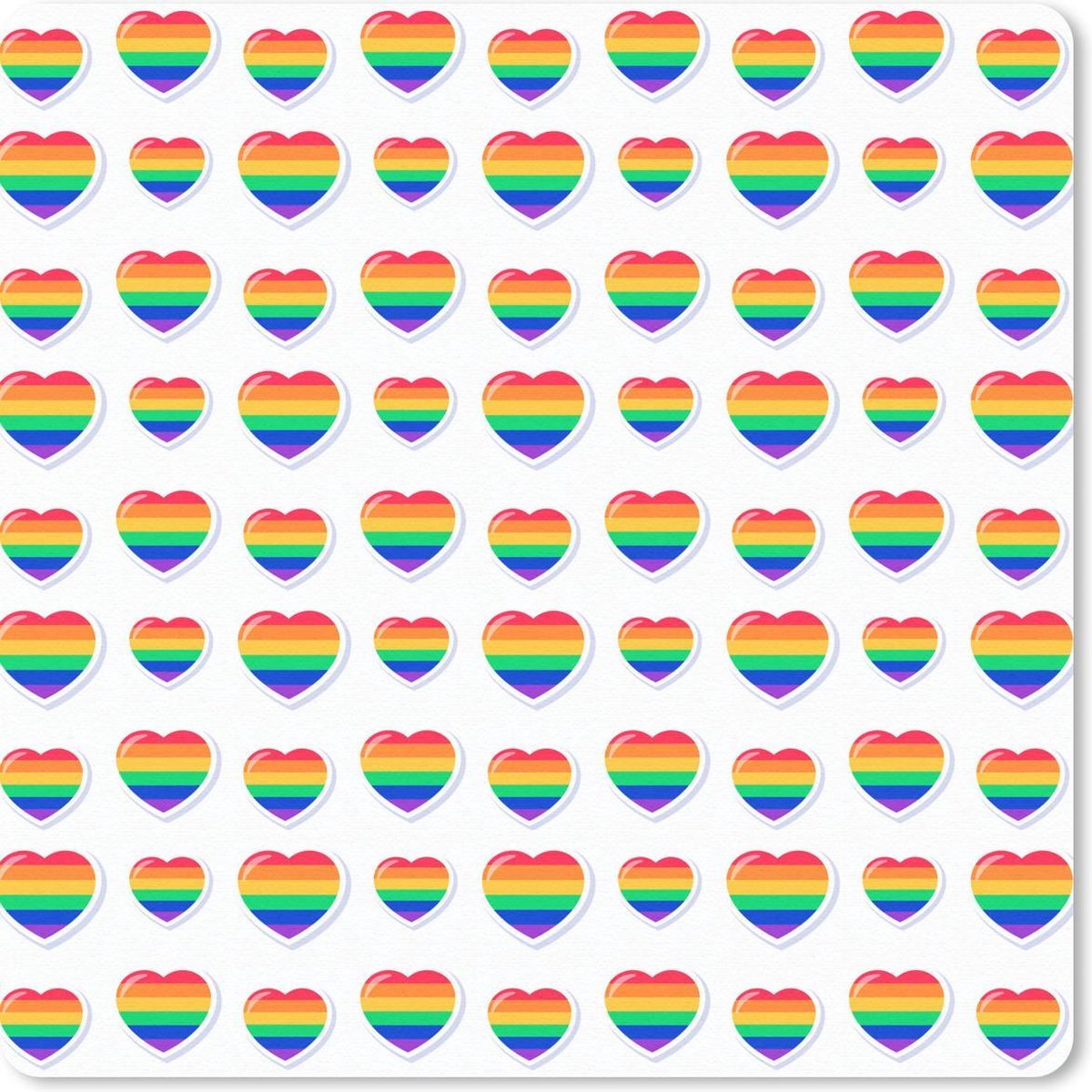 Muismat 30x30 cm - Mousepad Love - Regenboog - Sjabloon - Muismatten