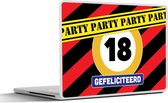 Laptop sticker - 11.6 inch - Verjaardag - 18 Jaar - Gefeliciteerd - 30x21cm - Laptopstickers - Laptop skin - Cover