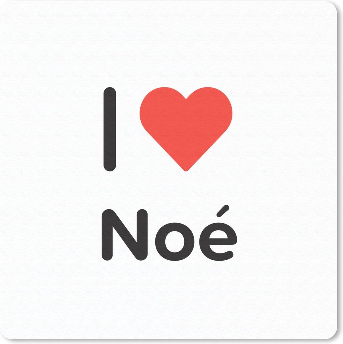 Muismat 20x20 cm - Mousepad I love - Noé - Meisje - Muismatten