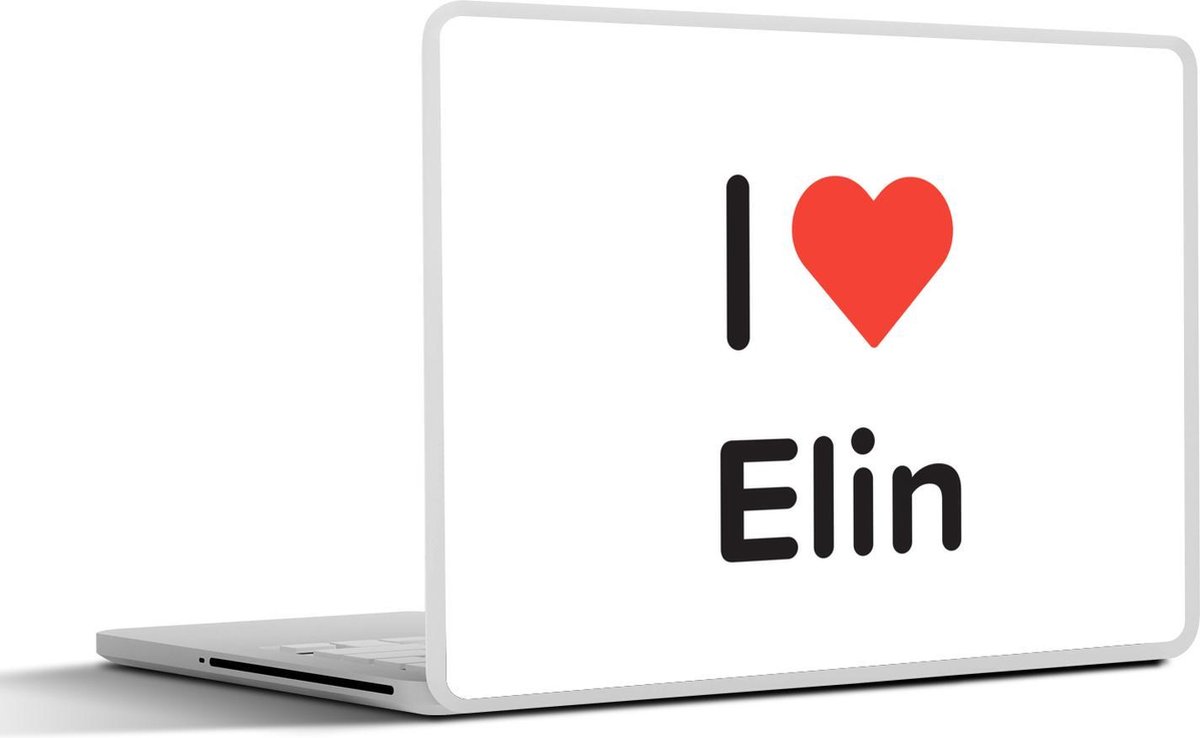 Laptop sticker - 10.1 inch - I love - Elin - Meisje - 25x18cm - Laptopstickers - Laptop skin - Cover