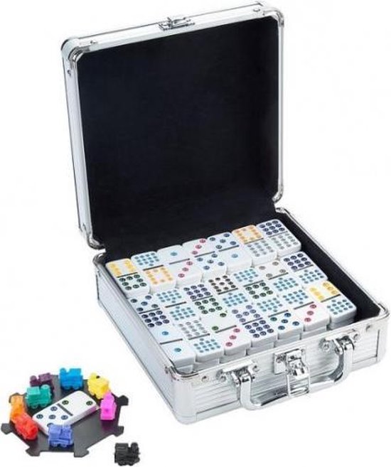 Afbeelding van het spel Mexican Train Domino aluminium kist 100-delig
