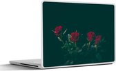 Laptop sticker - 17.3 inch - Rozen - Rood - Groen - 40x30cm - Laptopstickers - Laptop skin - Cover