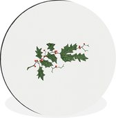 WallCircle - Wandcirkel - Muurcirkel - Kerst - Hulst - Kunst - Aluminium - Dibond - ⌀ 140 cm - Binnen en Buiten