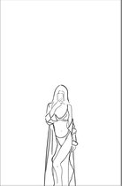 Walljar - Woman In Robe - Muurdecoratie - Poster met lijst