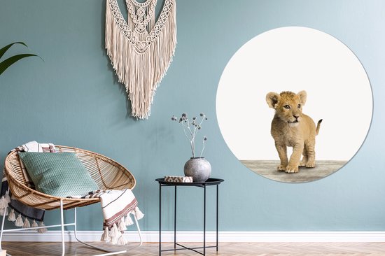 Papier peint Circle - Animaux - Lion - Cub - ⌀ 120 cm - Wall Circle XXL
