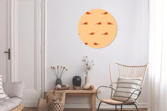 Papier peint Cercle - Coquillages - Motifs - Oranje - 80x80 cm