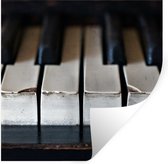 Muurstickers - Sticker Folie - De toetsen van een antieke piano - 50x50 cm - Plakfolie - Muurstickers Kinderkamer - Zelfklevend Behang - Zelfklevend behangpapier - Stickerfolie