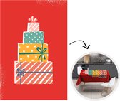 Kerst Tafelkleed - Kerstmis Decoratie - Tafellaken - Kerst - Illustratie - Kerstcadeau - Rood - Vintage - 130x200 cm - Kerstmis Versiering