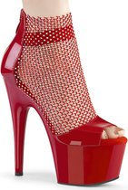 Pleaser - ADORE765RM Platform Boots, Pole dance shoes - Paaldans schoenen - 38 Shoes - Rood