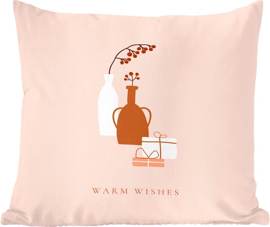 Sierkussens - Kussentjes Woonkamer - 60x60 cm - Cadeaus - Vazen - Quote - Kerstversiering - Kerstdecoratie voor binnen - Woonkamer