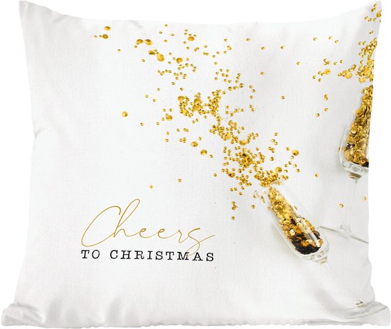 Sierkussens - Kussentjes Woonkamer - 60x60 cm - Winter - Kerst - Goud - Kerstversiering - Kerstdecoratie voor binnen - Woonkamer