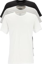 Calvin Klein Cotton Classics crew neck T-shirt (3-pack) - heren T-shirts O-hals - zwart - wit en grijs - Maat: M