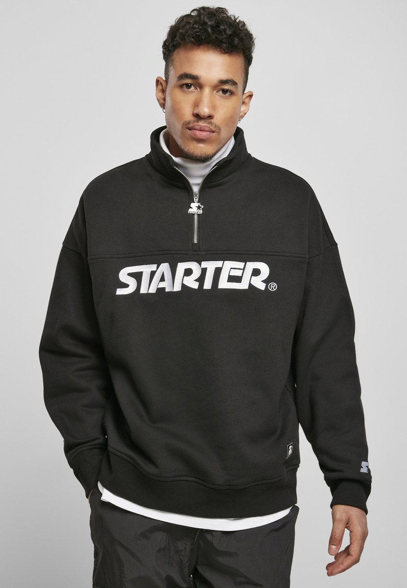 Starter Black Label - Heavy Color Block Troyer Sweater/trui - M - Zwart