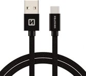 Swissten USB-C naar USB-A Kabel voor o.a. Samsung - 2M - Zwart