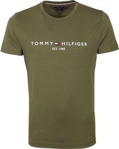 Tommy Hilfiger Logo T-shirt Donkergroen - maat XXL