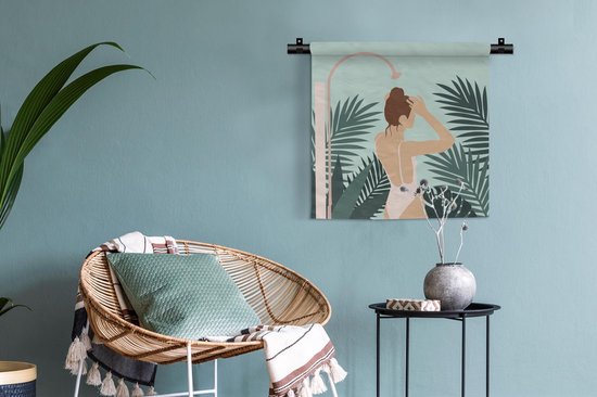 Tapisserie - Tapisserie - Été - Femme - Feuilles - 60x60 cm - Tapisserie