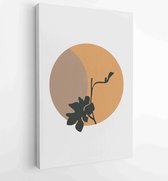 Gebladerte lijntekeningen met abstracte vorm. Abstract Plant Art-ontwerp voor print, omslag, behang, minimale en natuurlijke kunst aan de muur. 2 - Moderne schilderijen – Verticaal
