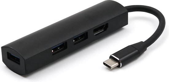 USB-C naar USB Splitter & HDMI Adapter USB Hub 3.0 - 4 Poorten - 4K- USB-C  aansluiting... | bol.com
