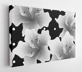 Onlinecanvas - Schilderij - Geschetste Bloemenprint In Felle Kleuren Naadloze Achtergrond Art Horizontaal Horizontal - Multicolor - 115 X 75 Cm