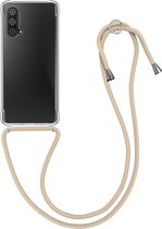 kwmobile telefoonhoesje compatibel met OnePlus Nord CE 5G - Hoesje met koord - Back cover in transparant / goud