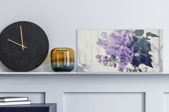 Tableau sur toile Lilas dans un vase - 40x20 cm - Décoration murale