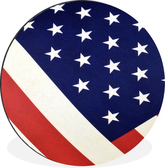 WallCircle - Wandcirkel - Muurcirkel - Deel van de vlag van de Verenigde Staten - Aluminium - Dibond - ⌀ 30 cm - Binnen en Buiten