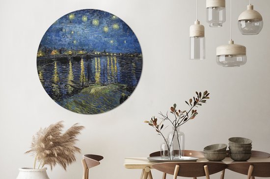 Cercle mural - Cercle mural - Nuit étoilée sur le Paris d'Orsay - Vincent Van Gogh - Aluminium - ⌀ 140 cm - Intérieur et Extérieur