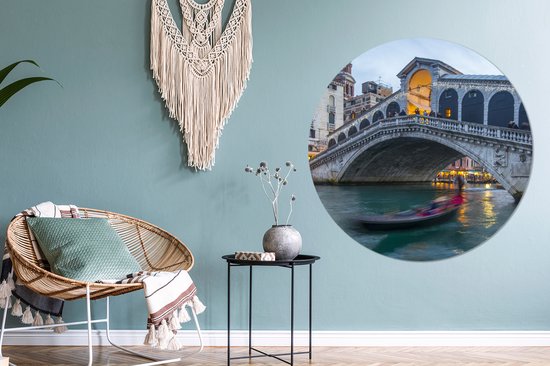 Rialto Bridge Wall Circle Sticker papier peint ⌀ 120 cm / cercle papier peint / cercle mural / cercle vivant - auto-adhésif et découpe ronde