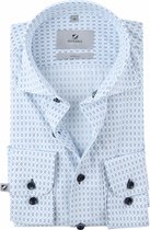 Suitable - Prestige Overhemd Print Lichtblauw - 40 - Heren - Slim-fit