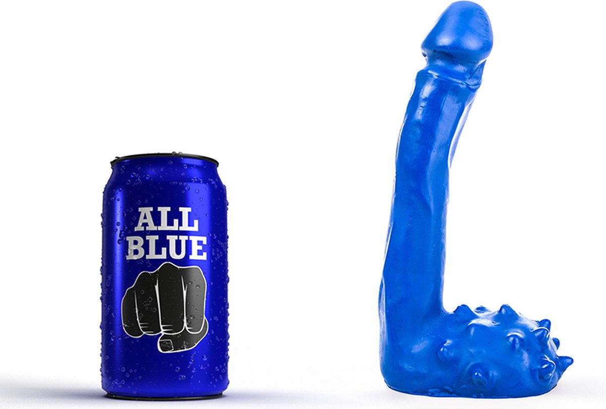 All Blue Dildo met balzak 9 cm - blauw