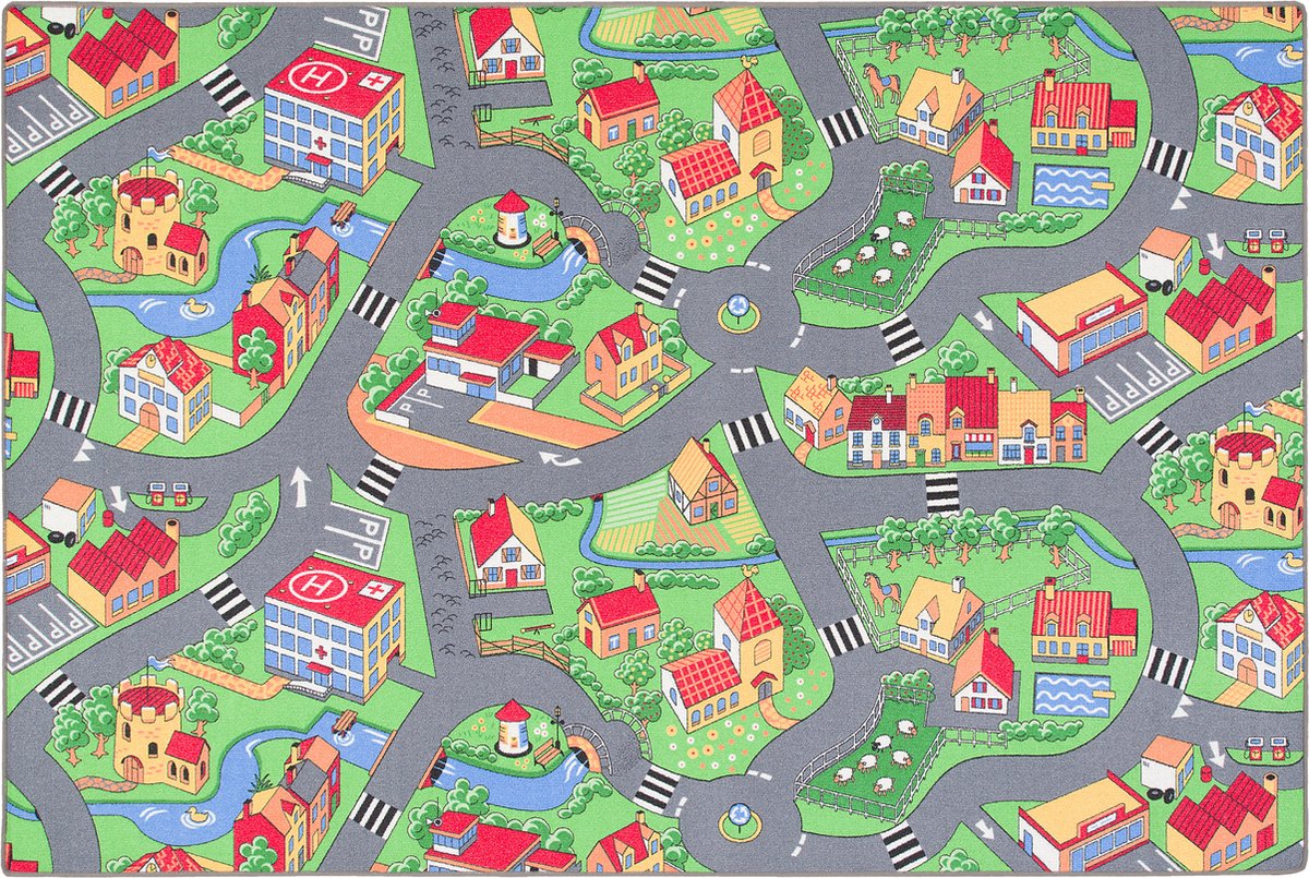 Snapstyle Kinderspel vloerkleed Little Village Mulit