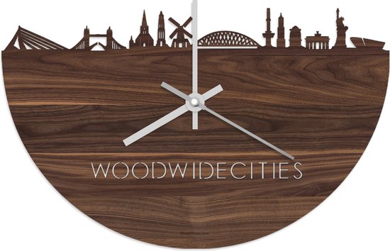Klok Skyline WoodWideCities Noyer - Ø 40 cm - Home Decor - Décoration murale salon