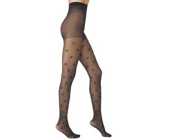 Penti Panty Groene Stippen Fantasie Panty 30 Denier - ZWART - Maat S/M