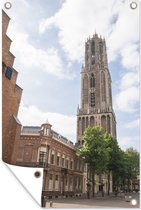 Muurdecoratie Uitzicht - Domtoren - Utrecht - 120x180 cm - Tuinposter - Tuindoek - Buitenposter