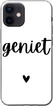 Geschikt voor iPhone 12 hoesje - Spreuken - Quotes - Geniet - Siliconen Telefoonhoesje