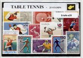 Tafeltennis – Luxe postzegel pakket (A6 formaat) : collectie van 25 verschillende postzegels van tafeltennis – kan als ansichtkaart in een A6 envelop - authentiek cadeau - kado - g