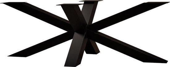Zwarte stalen matrix tafelpoot hoogte 72 cm en breedte 240 cm (koker 10 x 10)